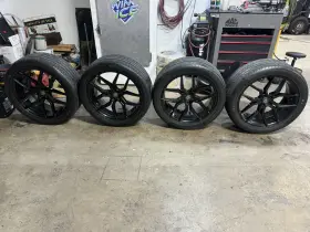 1000w229511433sb Marquee Wheels 4pc 22 Inch Staggered M1000w Satin Black Custom 5x114.3 Rims With Tires