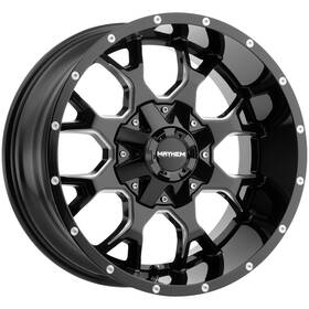 Mayhem 8015-2937m-8 8015 Warrior 20x9 6x135/6x5.5 Inch -8mm Black/milled Wheel Rim 20