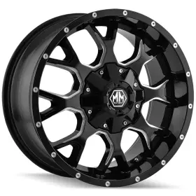 8015-8997m Mayhem 8015 Warrior 18x9 5x5.5/5x150 -12 Black Milled Wheels 4 110 18 Inch Rim