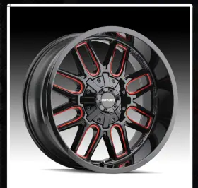8107-2152btr Mayhem Cogent 8107 Black With Prism Red 20x10 5-127/5-139.7 -19 Mm 87.1