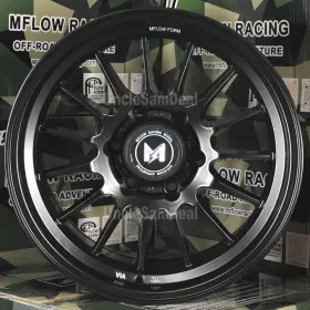 Mf04179061397-121061mb Mflow Wheel 17x9 6x139.7 6x5.5 -12 Offset Mf04 Matte Black 15 Spoke Truck 4 Wheels Set