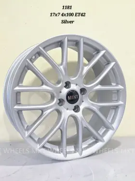 11811774100 Mkt 1181 17x7 4x100 Et42 Silver Fit For Mini Refurnished Wheels Set Of 4