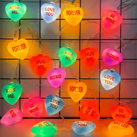 Njl1620-sg Mosoan Timer Valentines Day Lights 10 Ft 12 Green Blue Yellow Pink Orange Purple