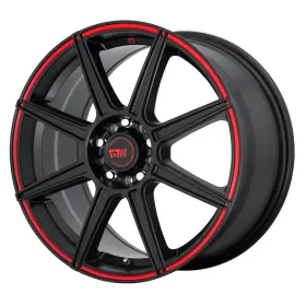 Mr14277001940 Motegi Mr142 17x7 5x108/5x114.3 Offset 40 Satin Black With Red Stripe Qty Of 1