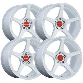 Motegi Mr159wd18851235 Set Of 4 Mr159 Battle V 18x8.5 5x4.5 Inch 35mm White Wheels Rims 18