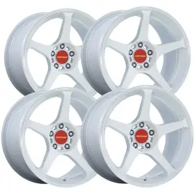 Mr159wd18851235 Motegi Set Of 4 Mr159 Battle V 18x8.5 5x4.5 Inch 35mm White Wheels Rims 18
