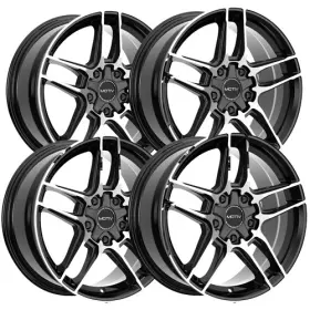 434mb-6751840 Motiv Set Of 4 434mb Matic 16x7.5 5x100/5x4.5 Inch 40 Black/machined Wheels Rims