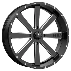 M34-024737m Msa Off-road 24x7 Black Milled Wheels M34 Flash 4x137 Set Of 4 112.1