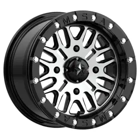 M37-05756 Msa Off-road 4-new 15 Inch M37 Brute Beadlock Wheels 15x7 4x156 10 Black Machined Ri