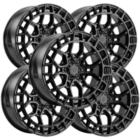 X302gb-21060-18 Mtx Set Of 5 X302gb Phantom 6 20x10 6x5.5 Inch -18mm Gloss Black Wheels Rims