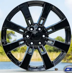 9451340 Oe Wheel Llc 22 Inch Gloss Black 5409 Ck375 Replica Wheels Fits Chevy Avalanche 1500 6x5.5 31