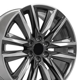 Oe Wheels Ca91-22090-6550-28pg 22x9 Ca91 Gunmetal With Polished Face Wheel 6x5.5 28mm