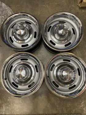 3968773 Oem Corvette Rally Wheels 15x6 With Repop Trim Rings And Caps