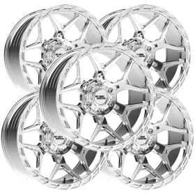 Mf40010528n19c Off-road Monster Set Of 5 Mf40 20x10 5x5 Inch /5x5.5 -19mm Chrome Wheels Rims
