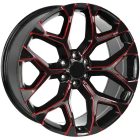 176mr-295824 Performance Replicas Pr176 Snowflake 20x9 6x5.5 24 Black/red Wheel Rim 20 Inch