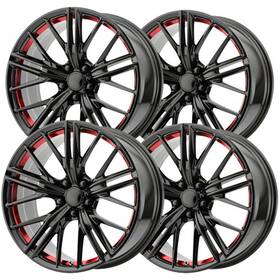 Performance Replicas 194rs-291230-194rs-211235 Set Of 4 Staggered-replica 194rs Camaro Zl1 20 Inch 5x120 Black/red Wheels Rims