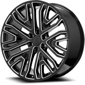 197m-2295828 Performance Replicas 22x9 28 Pr197 6x5.5 Gloss Black Milled Wheels Set Of 4