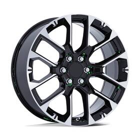Performance Replicas 224bm-2295828-1n Sierra Silverado Yukon Replica 22x9 28 Black Machined Wheel 6x139.7 Qty 1