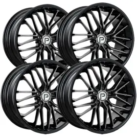 P2142085545-35gmbl-2 Pinnacle Set Of 4 P214 Legacy 20x8.5 5x4.5 Inch 35mm Gunmetal/black Wheels Rims