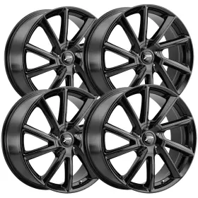 466-7801bk Platinum 40 Set Of 4 466 Mystic 17x8 4x100/4x108 40mm Gloss Black Wheels Rims
