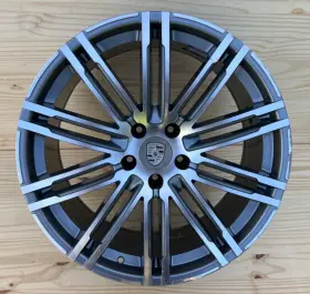 01964003 Porsche Cayenne Polished Aluminum Wheel Rim 22 Inch X 9.5 Previous Repair