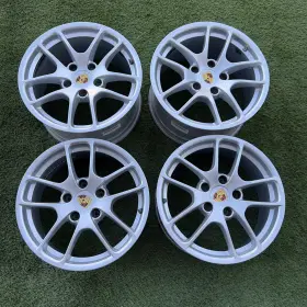 Porsche 794057461463 Genuine Used 18x8 18x9.5 Silver 4 Wheel Cayman Iii 718 987 981 Boxster