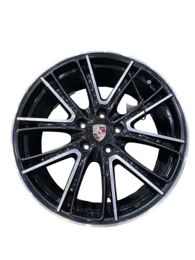971601025m Porsche 2017-2023 Panamera Turbo 971 21x9.5 5 V Spoke Wheel Rim Black Scrape