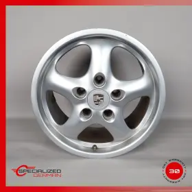 99336212800 Porsche 993 911 Carrera 9 X 17 Inch Cup Rear Wheel Rim Silver Oem