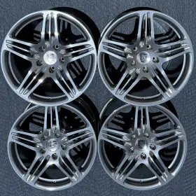 997.362.156.05 Porsche 4 - Oem 19 Inch 997 Turbo I Wheels 911 Wide Body 2007 2012 Powder Coated