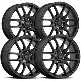 Raceline 141b-67092 40 Set-4 141b Mystique 16x7 5x108/5x4.5 Inch 40mm Satin Black Wheels Rims