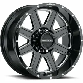 940m-89080-00 Raceline 4-new 18 Inch 940m Hostage Wheels 18x9 8x6.5/8x165.1 Black Milled Rims 12