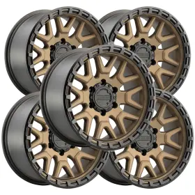 953bz-79060-12 Raceline Set Of 5 953bz Krank 17x9 6x5.5 Inch -12mm Bronze Wheels Rims 17