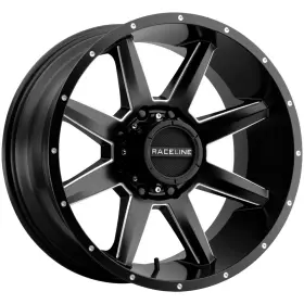 954m-78581-00 Raceline 954m Stryker 17x8.5 8x170 0mm Black/milled Wheel Rim 17 Inch