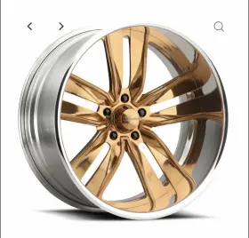 954m-221281-44 Raceline Wheels 22 Inch Azteca 201 Billet Rims Set Of 4 New In Box Polished Copper