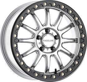Raceline Wheels A14sb-77012 40 Wheel - Alpha Front/rear Hyper Silver/with Black Ring 17x7