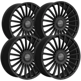Rav-m17-22945b-fc Ravetti Set Of 4 M17 22x9 5x112/5x4.5 Inch 40mm Gloss Black Wheels Rims 22