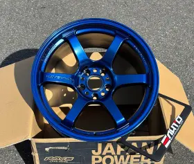 Wgiac22epp Rays Gram Lights X4 1 Gramlights 57dr 18 Inch 18x10.5 12 5x114 Spatta Blue Wheel Rim Set 4 23lbs