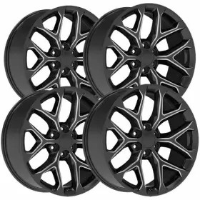 Rp-092610g639 Replica 1 24ml Set Of 4 Rp09 Snowflake 26x10 6x5.5 Inch 24mm Black/milled Wheels Rims