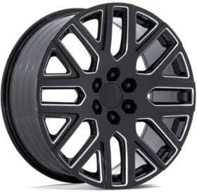 Rpo-rf4 Replica Wheels 22 Inch Rf4 Gloss Black Milled Fits Jeep Grand Wagoneer 6x5.5 28