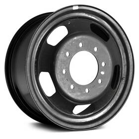 Replikaz Stl02191u45n For Dodge Ram 3500 03-10 5-slot Painted Black 17x6 Steel Factory Wheel Replica