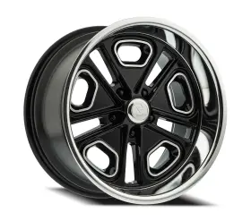 R1022095735213 Resto 4 New 20x9.5 Del Ray Glossy Black Diamond Cut Lip 5x127 Et1 Cb78.10 Wheel