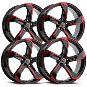 Rr20-208514 Revolution Racing 40br Set-4 R20 20x8.5 5x4.5 Inch 40mm Black/red Wheels Rims 20