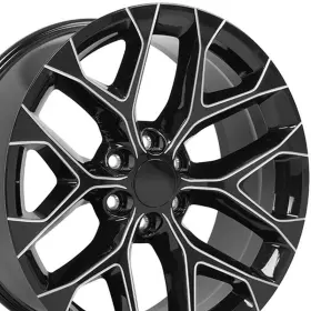 Rvo2373 Revolve Wheels 9510961 22 Inch Black Wheel With Milled Edge For 1988-2000 Chevy C2500 -