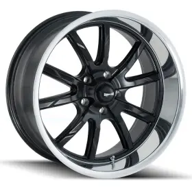 650-7773mb Ridler 17x7 Black Machined Lip Wheels 650 5x5/5x127 Set Of 4 83.82