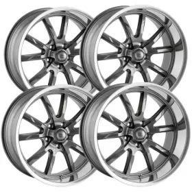 650-7861g Ridler Set Of 4 650 17x8 5x4.75 Inch 0mm Gunmetal Wheels Rims 17