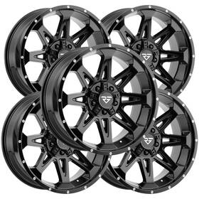 Rock Forged Ff88-200952739-0gb Set Of 5 Ff88 20x9 5x5 Inch /5x5.5 0mm Gloss Black Wheels Rims