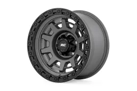 85150813 Rough Country 4 New 15x8 85 Series Gunmetal Gray Wheel 5x4.5 5x114.3 Et-19 Cb