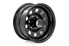 Rc51-7175 Rough Country 4 New 17x9 Steel Wheel Black Wheels 5x5.5 Et0 Cb