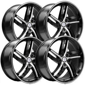 Sx01ab-2090e35 Sapphire Luxury Alloys Set Of 4 Sx01 20x9 5x112 35mm Black/machined Wheels Rims