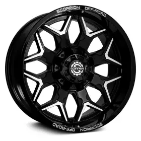 Df-17963539 Scorpion Wheels 12bm Defender 17x9 12 6x135 106.1 Black Rims Set Of 4